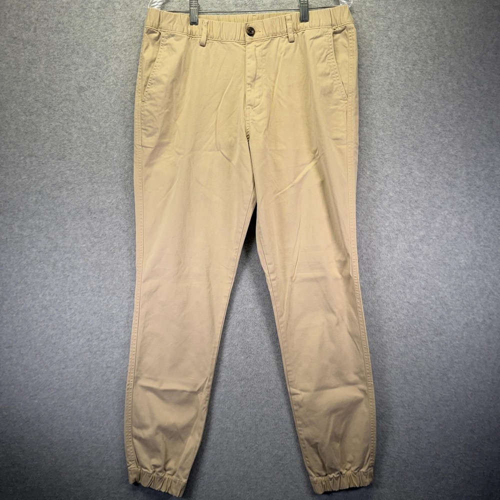 Bearbottom Pants Mens LT Beige Joggers Elastic Cuff Stretch Tall Casual Cotton